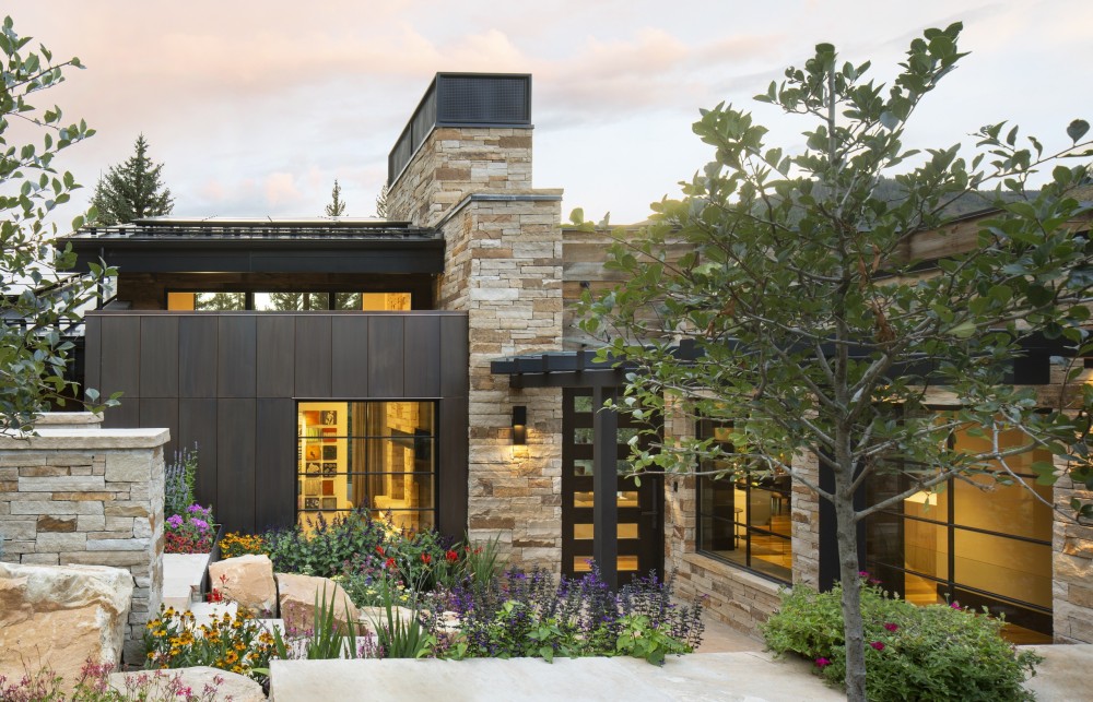 Copper Sandstone and Steel modern home